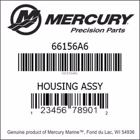 Bar codes for Mercury Marine part number 66156A6