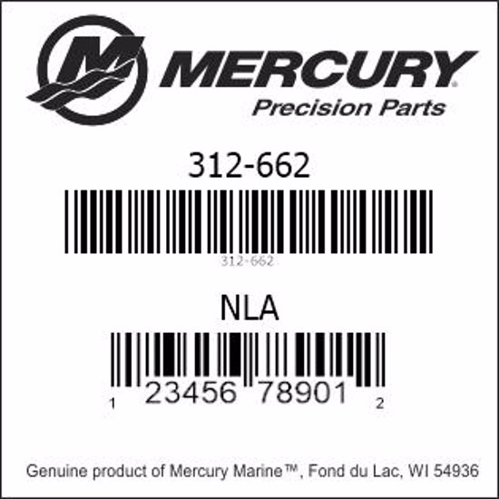Bar codes for Mercury Marine part number 312-662