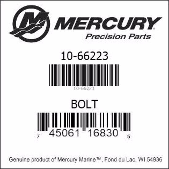 Bar codes for Mercury Marine part number 10-66223