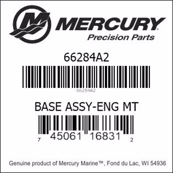 Bar codes for Mercury Marine part number 66284A2
