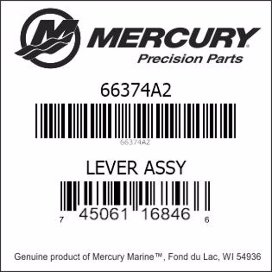 Bar codes for Mercury Marine part number 66374A2