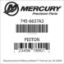 Mercury Marine part number 745-6637A3 PISTON Bar codes for Mercury Marine part number 745-6637A3