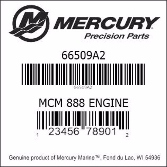 Bar codes for Mercury Marine part number 66509A2