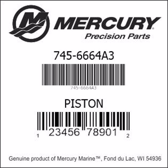 Bar codes for Mercury Marine part number 745-6664A3