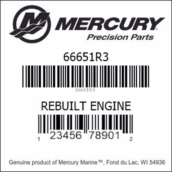 Bar codes for Mercury Marine part number 66651R3