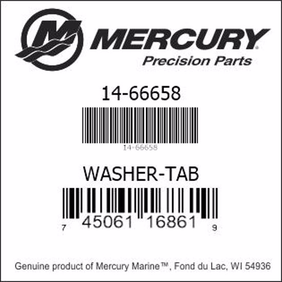 Bar codes for Mercury Marine part number 14-66658