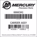 Bar codes for Mercury Marine part number 66663A1