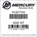 Bar codes for Mercury Marine part number 43-66773A3
