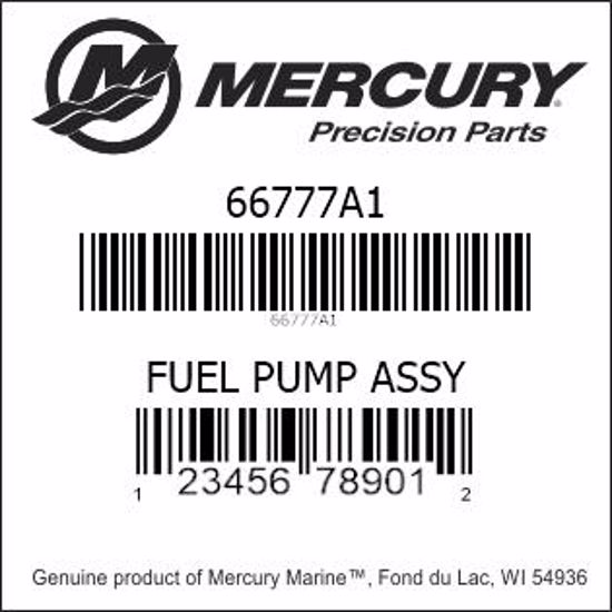 Bar codes for Mercury Marine part number 66777A1