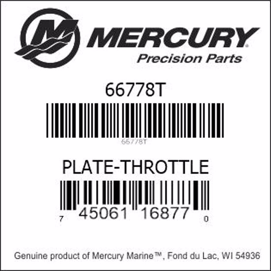 Bar codes for Mercury Marine part number 66778T
