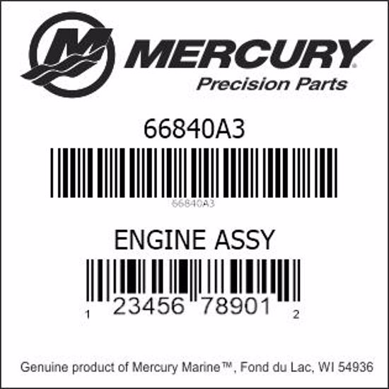 Bar codes for Mercury Marine part number 66840A3