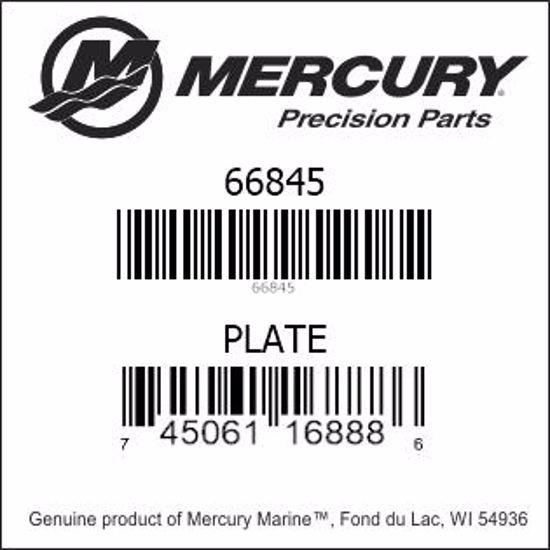Bar codes for Mercury Marine part number 66845