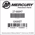 Bar codes for Mercury Marine part number 27-66847