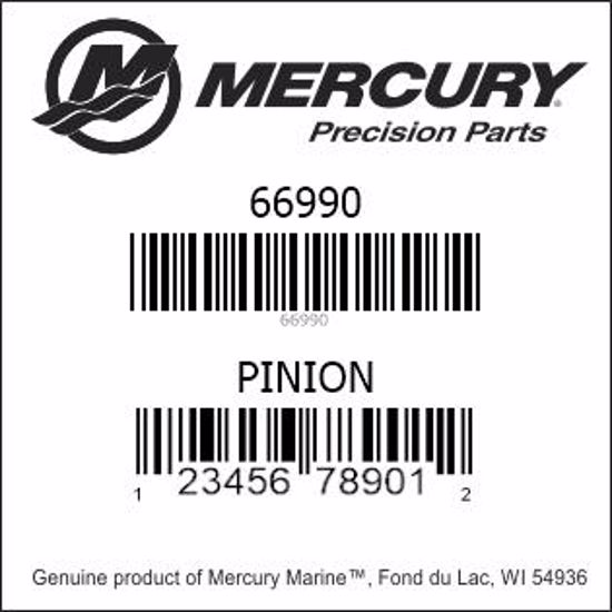 Bar codes for Mercury Marine part number 66990