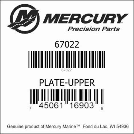 Bar codes for Mercury Marine part number 67022