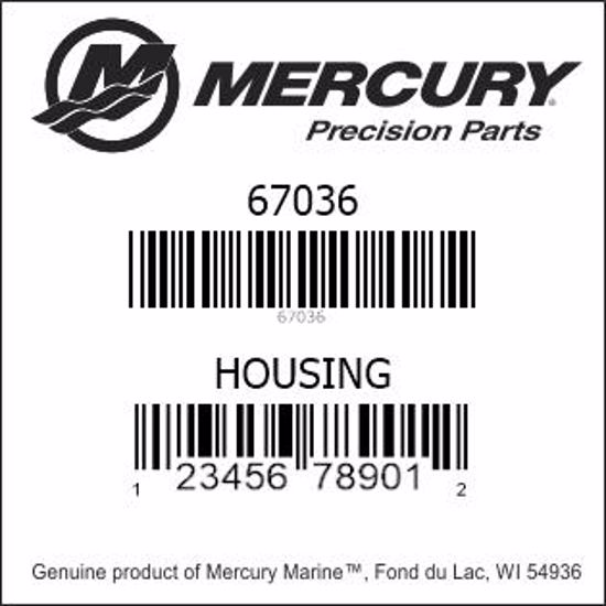 Bar codes for Mercury Marine part number 67036