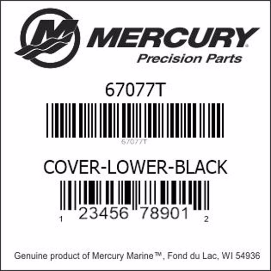 Bar codes for Mercury Marine part number 67077T