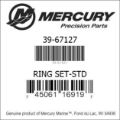 Bar codes for Mercury Marine part number 39-67127