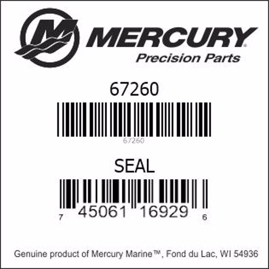 Bar codes for Mercury Marine part number 67260