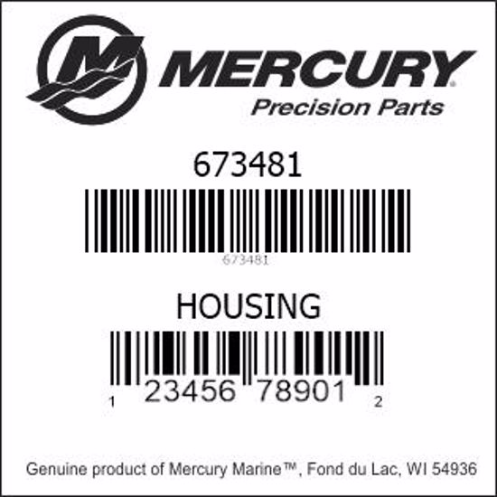Bar codes for Mercury Marine part number 673481