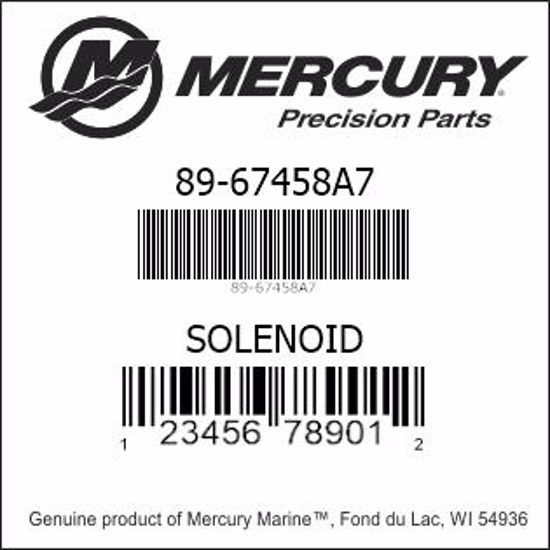 Bar codes for Mercury Marine part number 89-67458A7