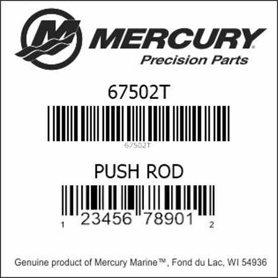 Bar codes for Mercury Marine part number 67502T