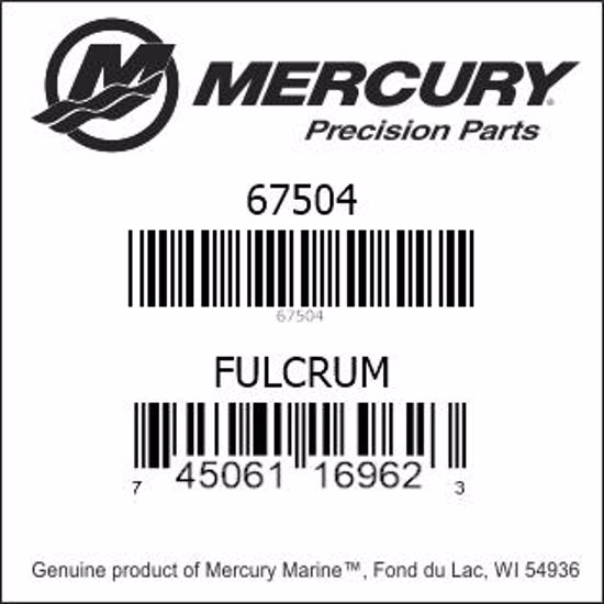 Bar codes for Mercury Marine part number 67504