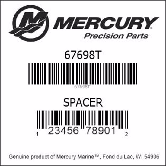 Bar codes for Mercury Marine part number 67698T