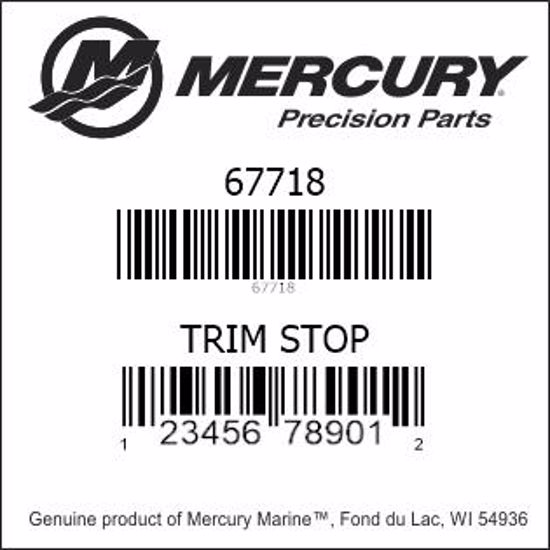 Bar codes for Mercury Marine part number 67718