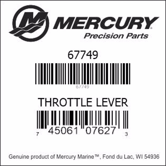 Bar codes for Mercury Marine part number 67749