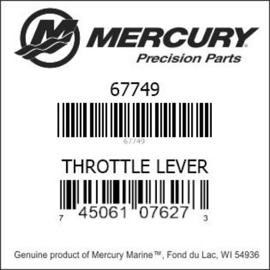 Bar codes for Mercury Marine part number 67749