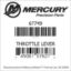 Mercury Marine part number 67749 THROTTLE LEVER Bar codes for Mercury Marine part number 67749