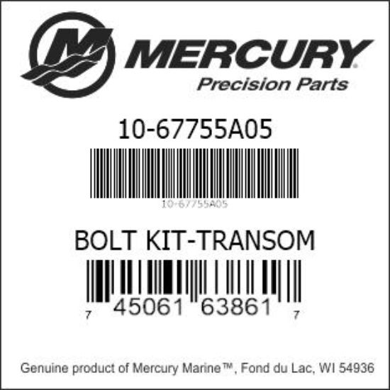 Bar codes for Mercury Marine part number 10-67755A05