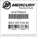 Bar codes for Mercury Marine part number 10-67755A14