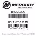 Bar codes for Mercury Marine part number 10-67755A22