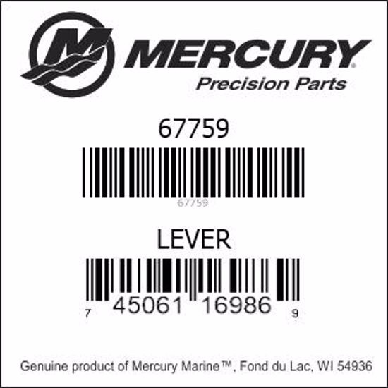 Bar codes for Mercury Marine part number 67759