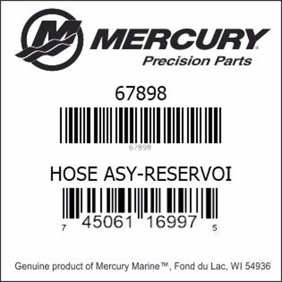 Bar codes for Mercury Marine part number 67898