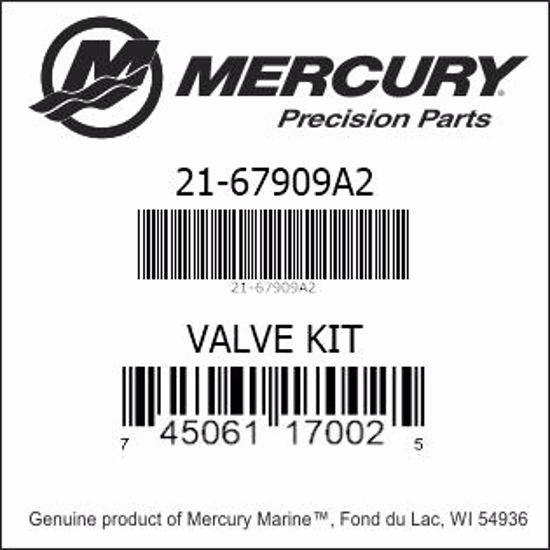 Bar codes for Mercury Marine part number 21-67909A2
