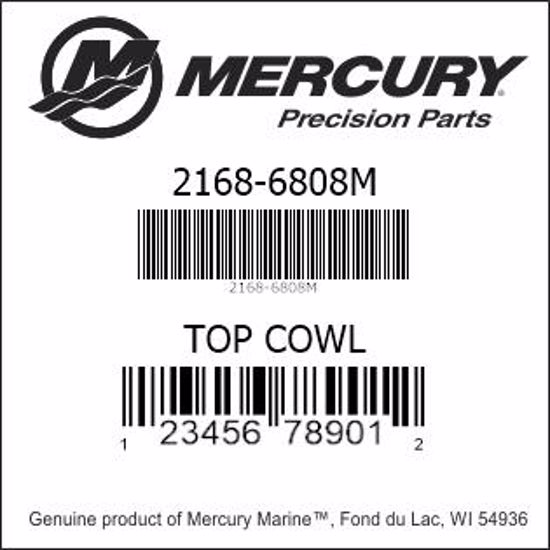 Bar codes for Mercury Marine part number 2168-6808M