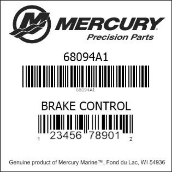 Bar codes for Mercury Marine part number 68094A1