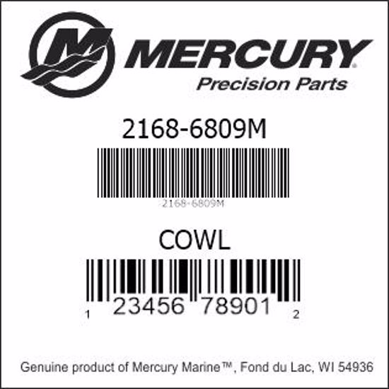 Bar codes for Mercury Marine part number 2168-6809M