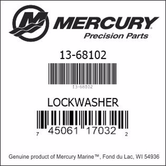 Bar codes for Mercury Marine part number 13-68102