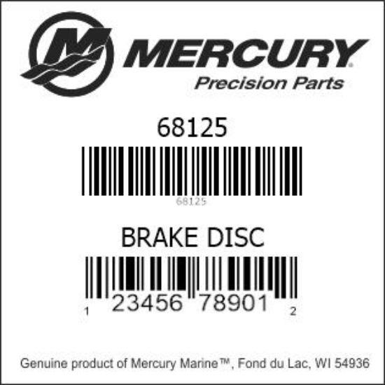 Bar codes for Mercury Marine part number 68125