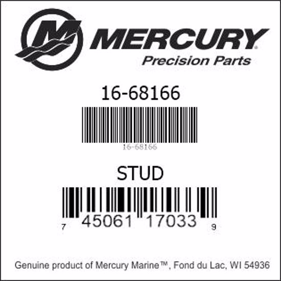 Bar codes for Mercury Marine part number 16-68166