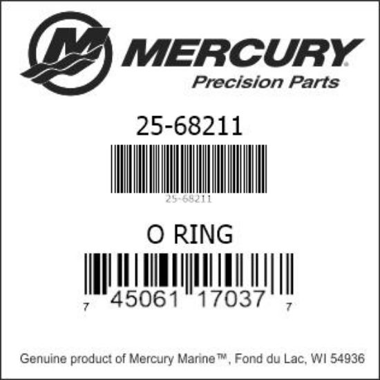 Bar codes for Mercury Marine part number 25-68211