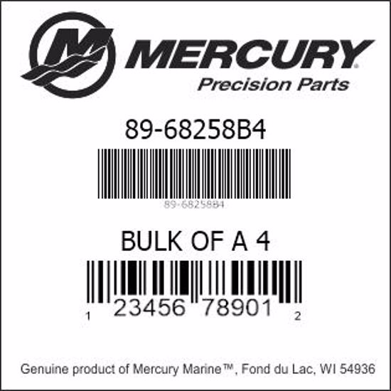Bar codes for Mercury Marine part number 89-68258B4