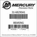 Bar codes for Mercury Marine part number 31-68290A1