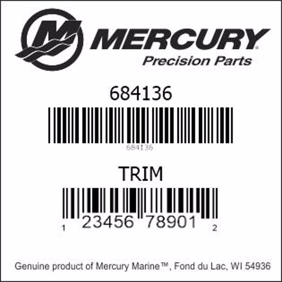 Bar codes for Mercury Marine part number 684136
