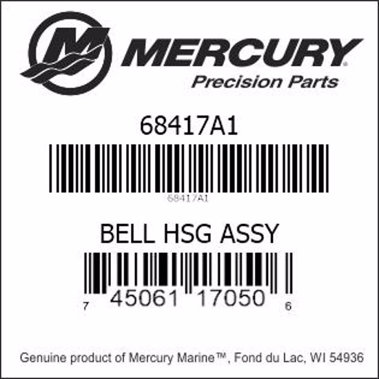 Bar codes for Mercury Marine part number 68417A1