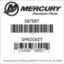 Mercury Marine part number 68708T SPROCKET Bar codes for Mercury Marine part number 68708T